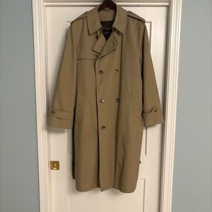 Vintage Botany 500 Classic Trench Coat with Removable Faux Fur Lining (L-XL)